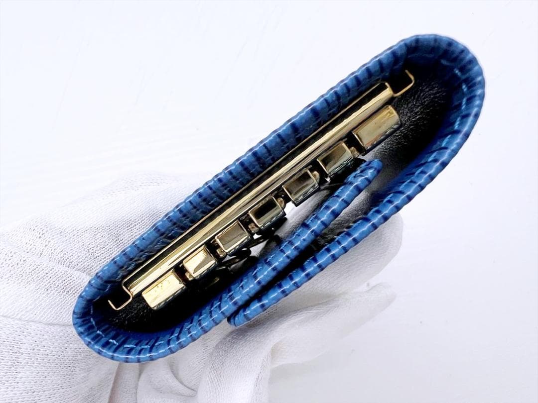 美品 ルイヴィトン エピ ミュルティクレ6 キーケース トレドブルー