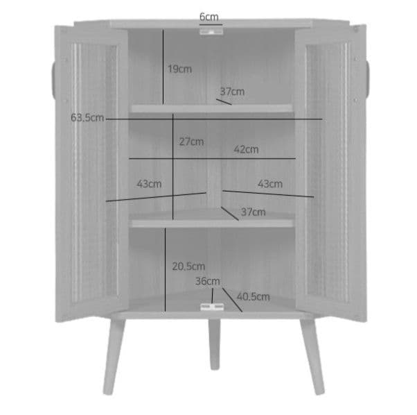 引き取り限定】コーナーキャビネット 収納棚 コーナーラック 棚の高さ