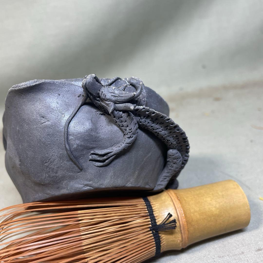 N*g様 時代 備前双龍宝瓶 炭化青備前 窯変 双竜