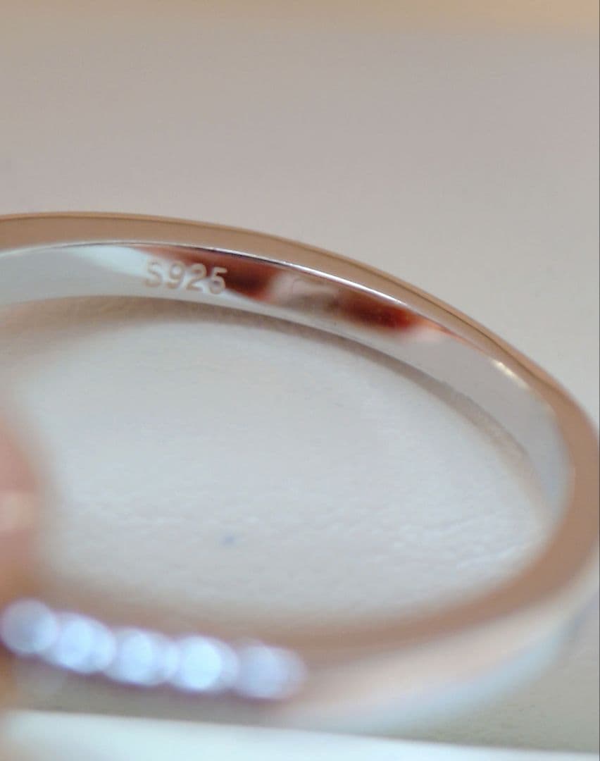 1582 高級 sona ダイヤモンド リング ピンク スクウェア シルバー