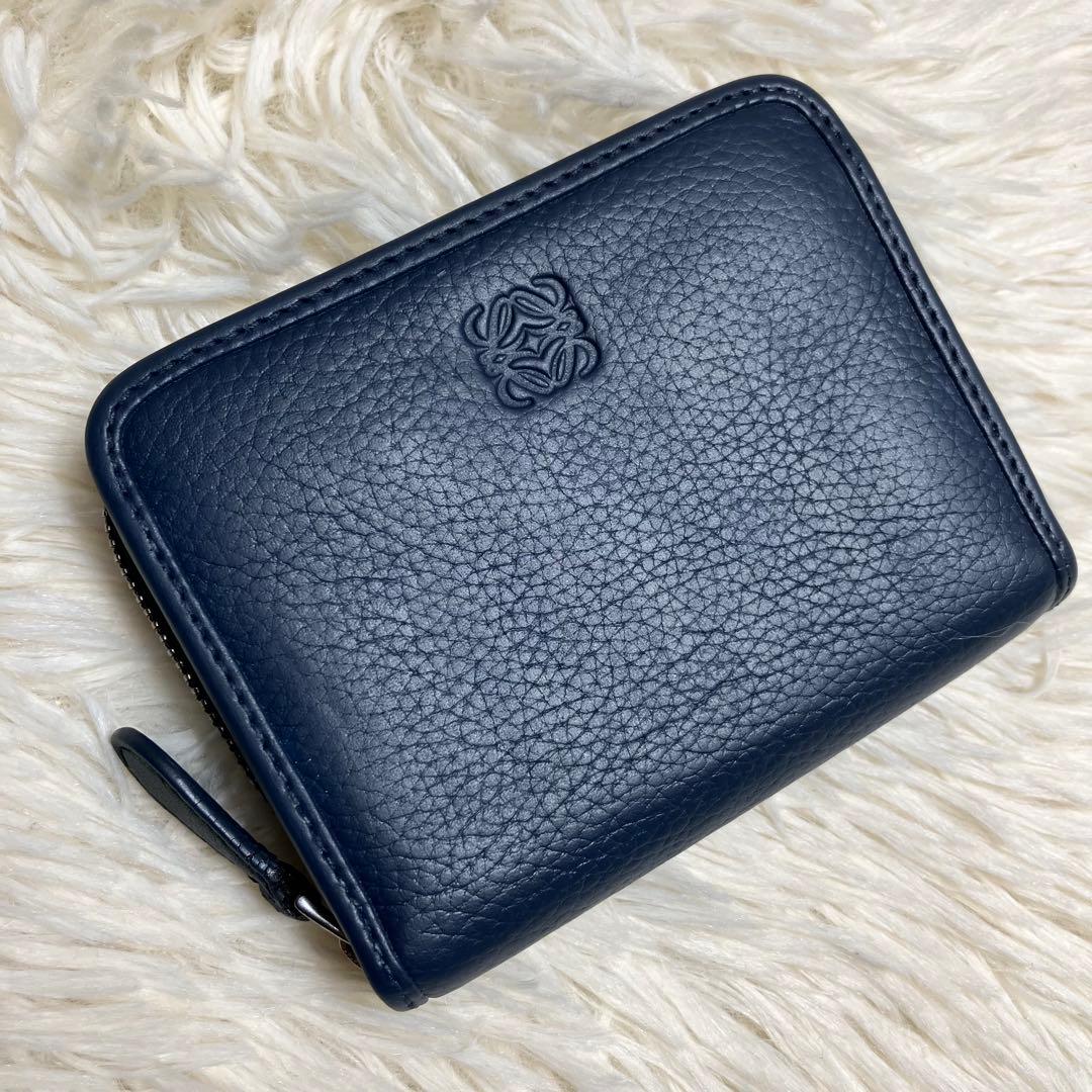 【良品】 LOEWE アナグラム ケース カードケース ラウンドジップ LOEWE（ロエベ） Anagram Square Zip Cardholder アナグラム スクエア