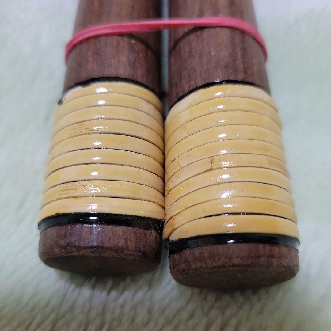 石見神楽を奏でる篠笛を作製している父の手作り 太鼓のバチ 木製 285mm