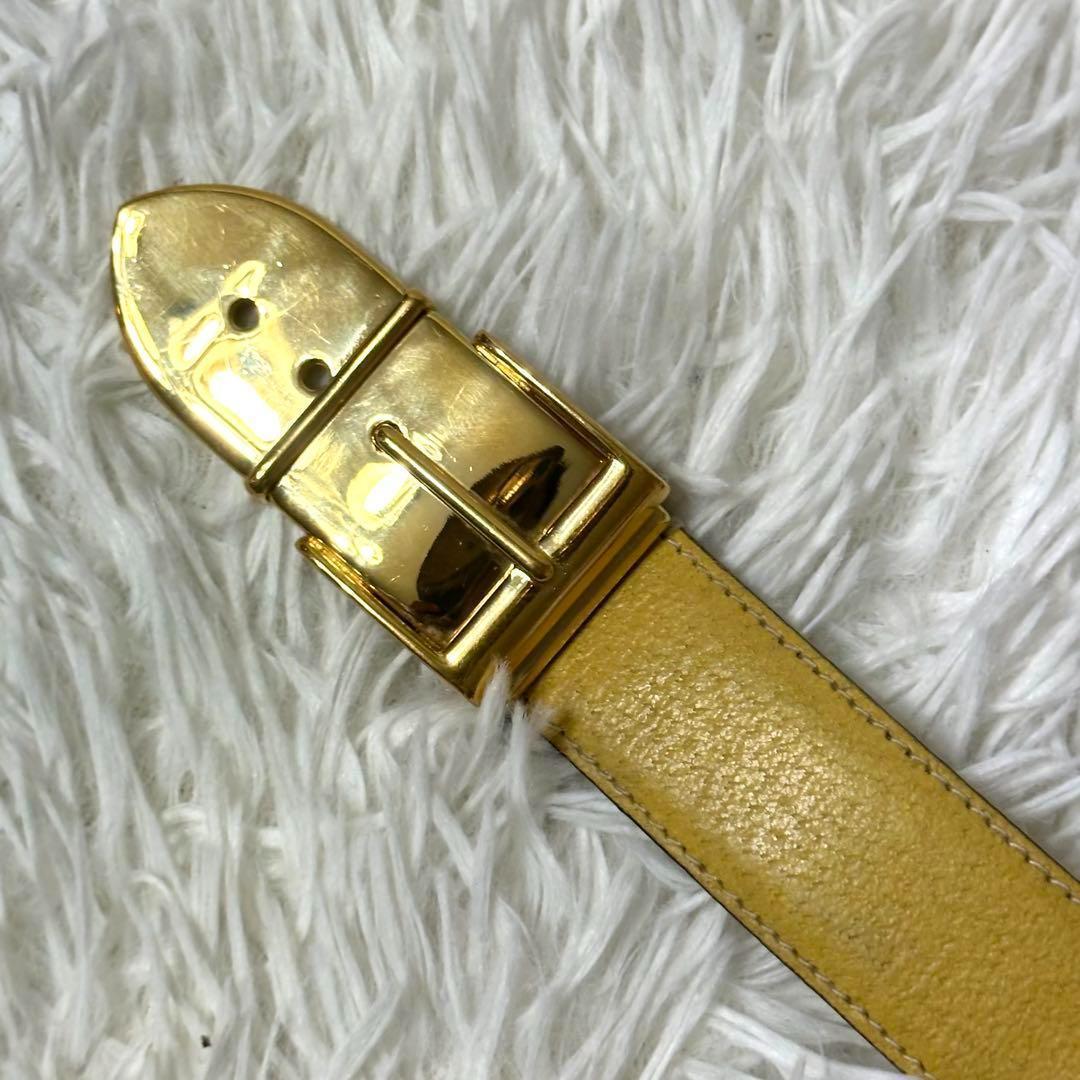 ⭐️極美品⭐️GUCCI ゴールドバックル レザーベルト 希少デザイン