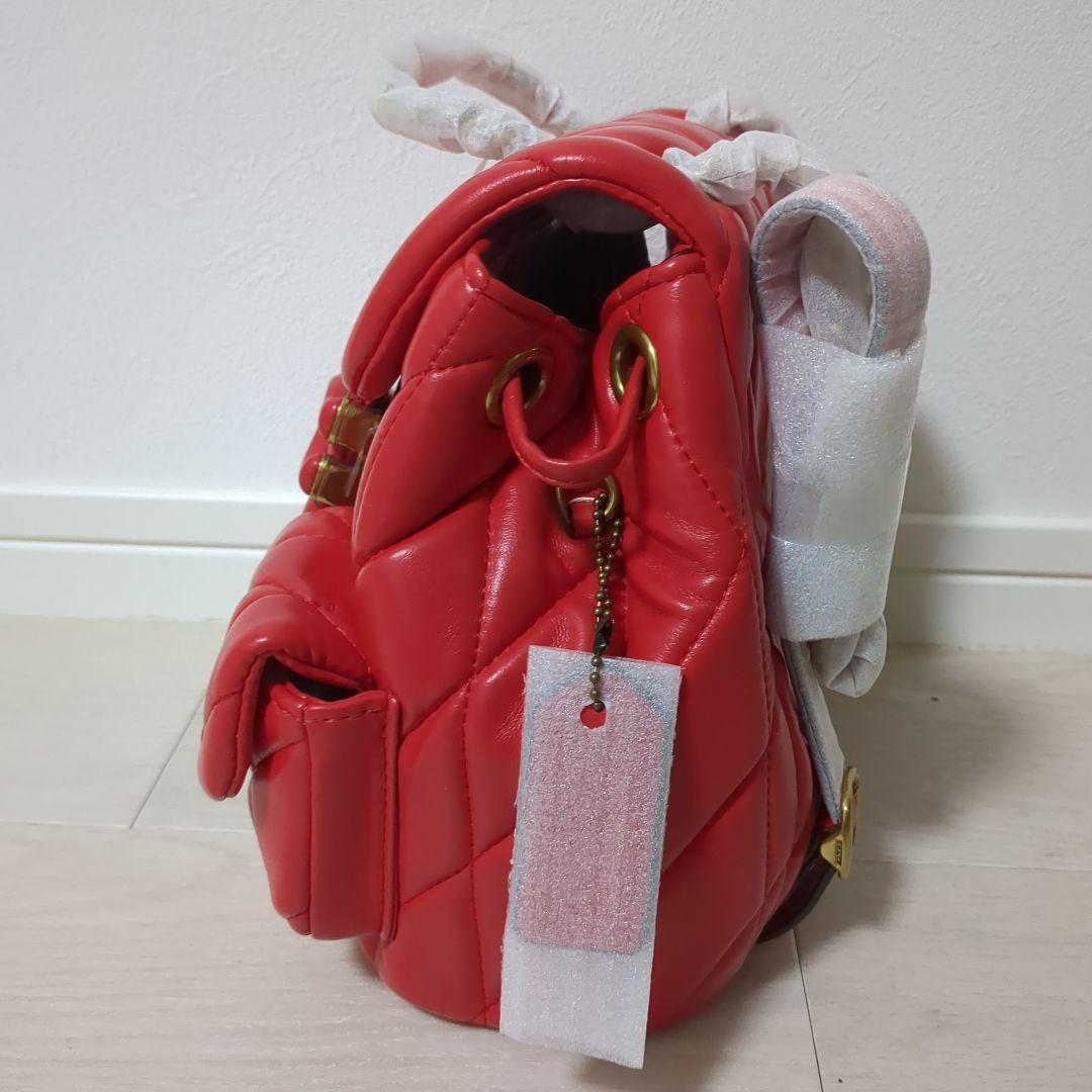 新品】COACH タビー バックパック・キルティング レッド系 CU077