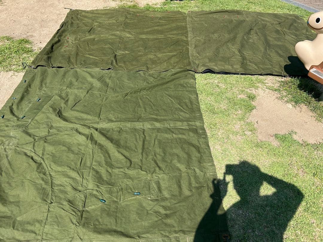 ワンポールテント ルーマニア軍幕 4枚 連結ボタン カスタム化