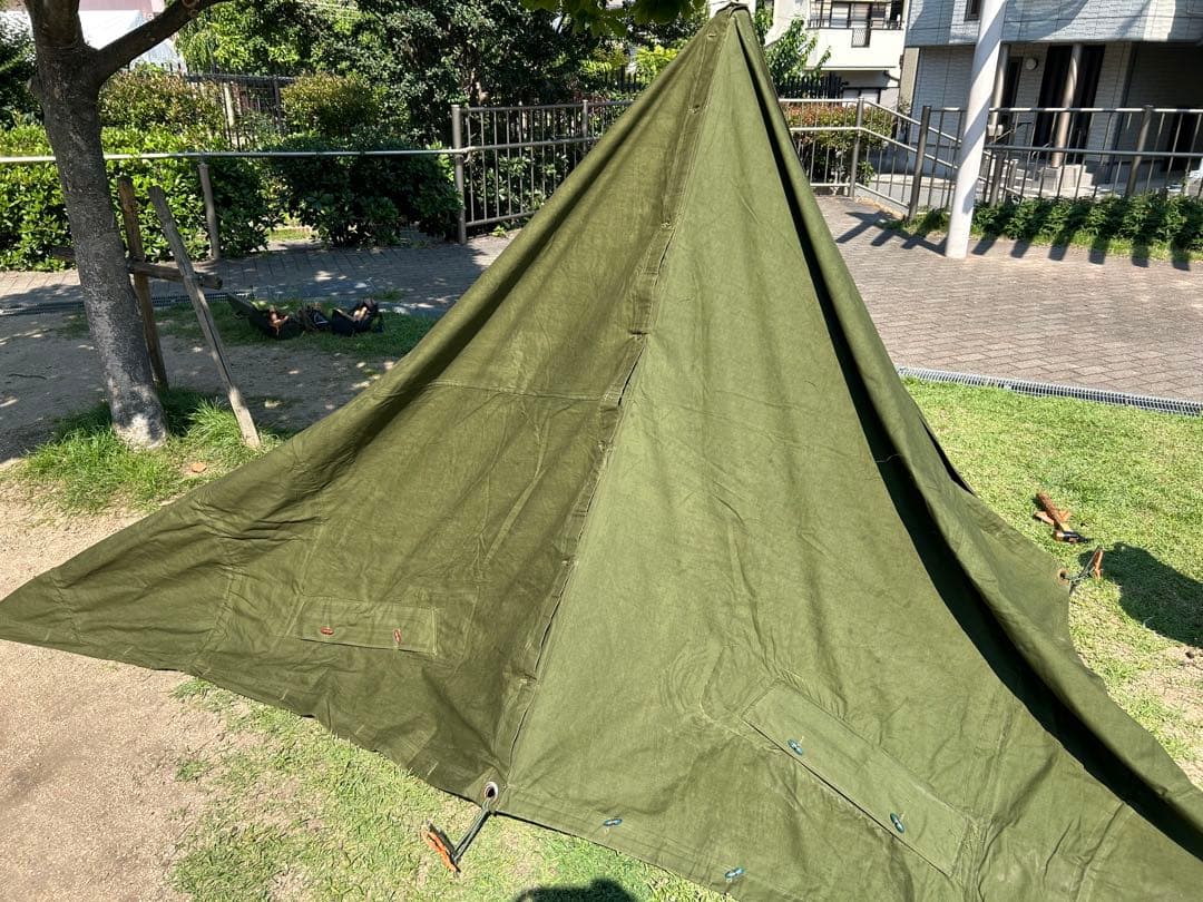 ワンポールテント ルーマニア軍幕 4枚 連結ボタン カスタム化