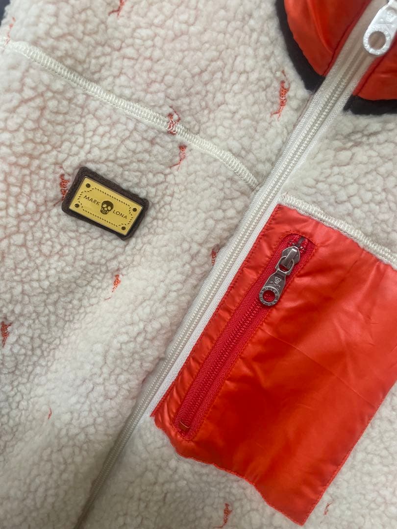 MARK&LONA マークアンドロナ ボアベスト 刺繍 ガイコツ総柄 セット