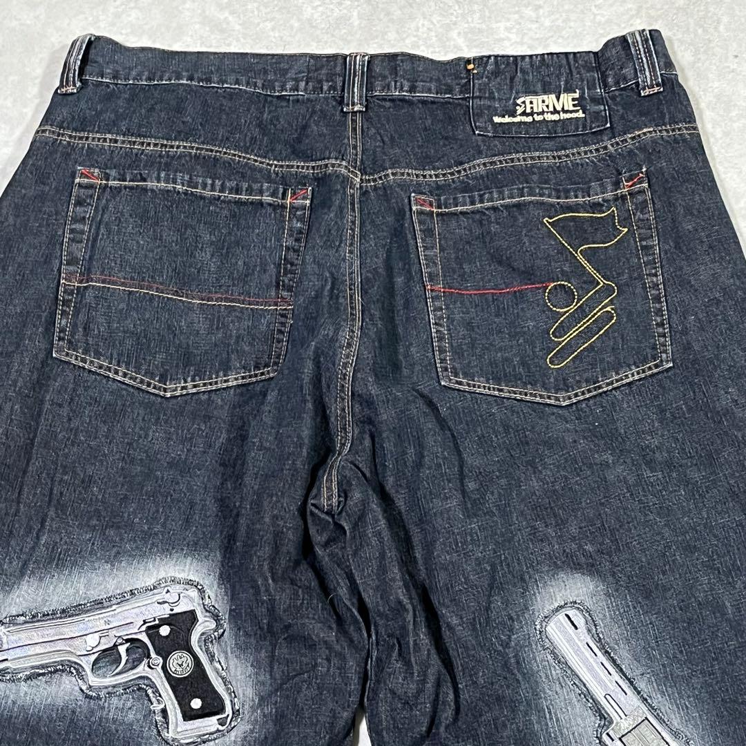 ARME 銃 ピストル ワッペン 刺繍 ワイドデニムパンツ サイズ40 - メルカリ
