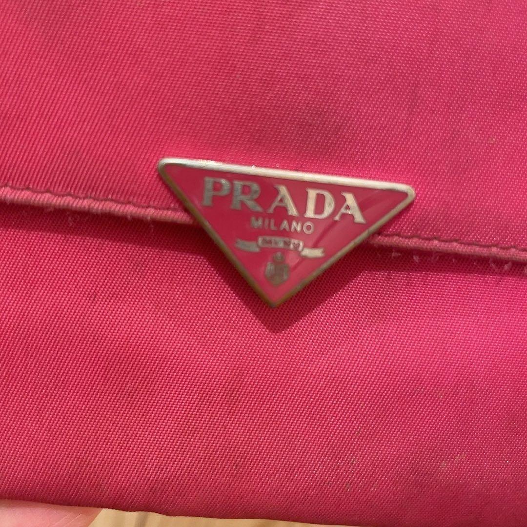 PRADA プラダ トライアングル 三角ロゴ ピンク 財布 ロング 希少デザイン