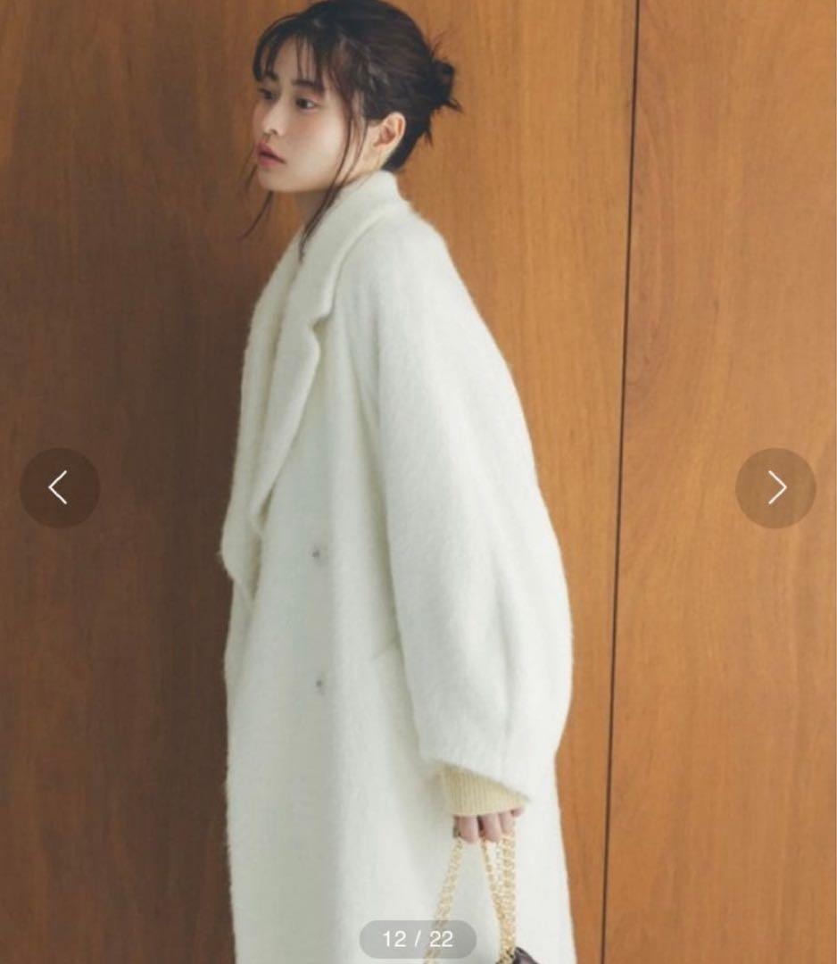 新品】SNIDEL シャギーロングコート アイボリー0 - メルカリ