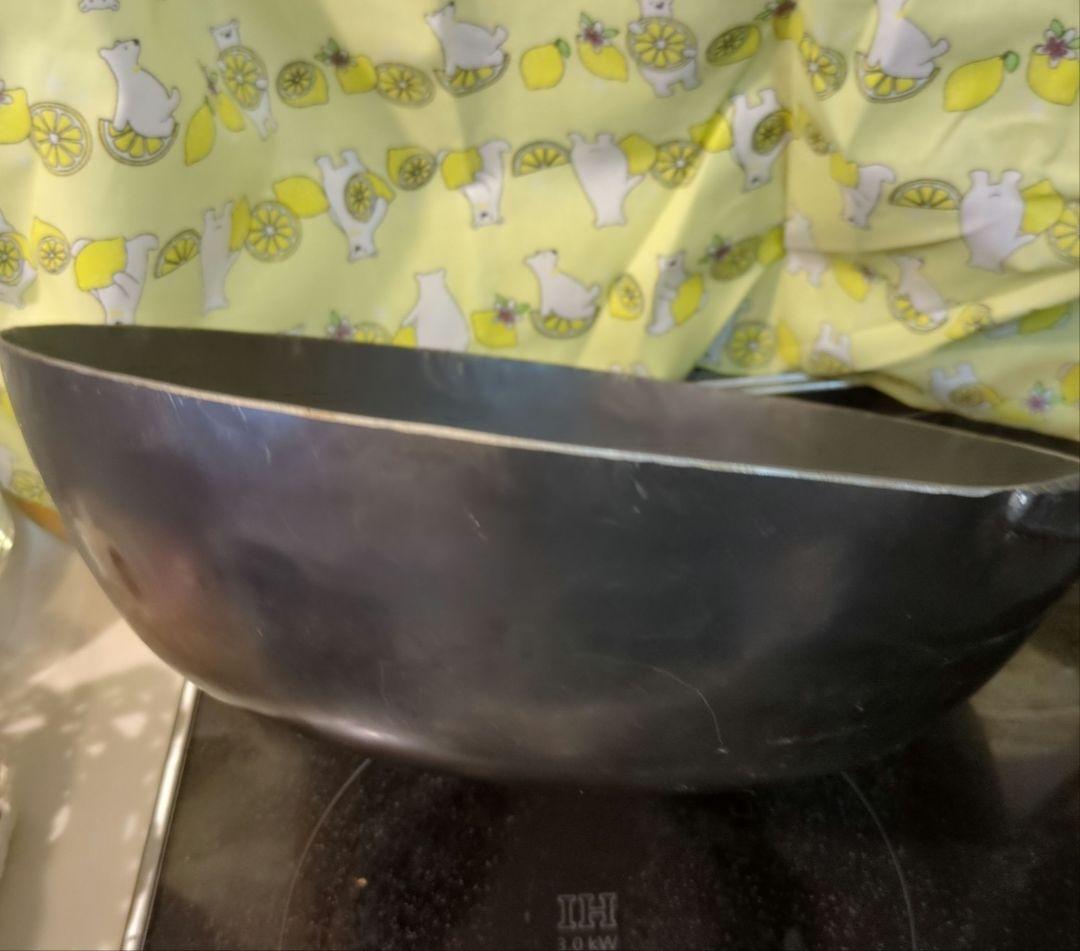 交渉可【受注生産・入手困難】山田工業所　打出鉄中華鍋　底平　30cm 1.6mm