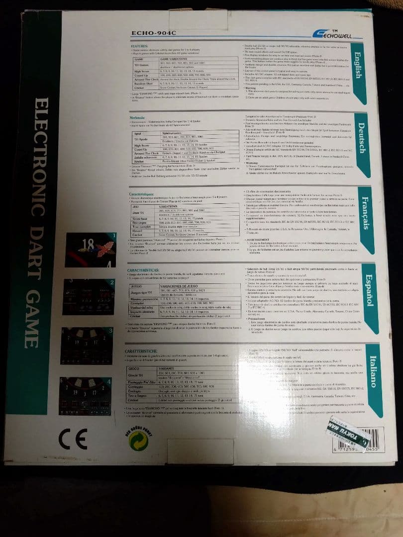 ダーツボード ECOH-904C 電子ダーツ 最大4人用 取扱説明書付き