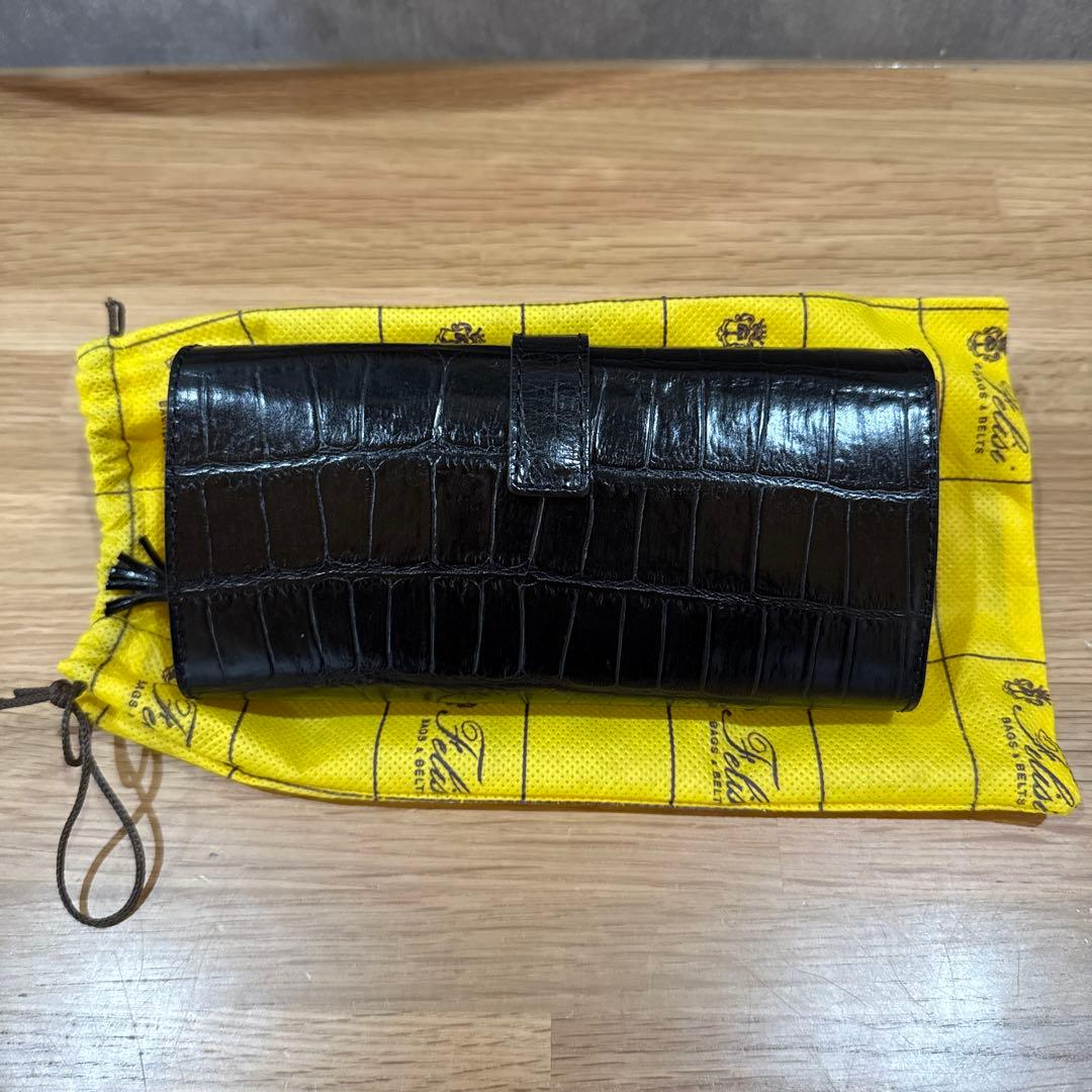 【ほぼ未使用‼️】フェリージ　クロコ　ブラック　長財布　本革　保証書付き 楽天市場】フェリージ Felisi 長財布 ユニセックス クロコ型押しレザー