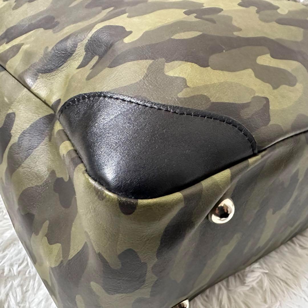 美品 バーニーズニューヨーク カモ柄 迷彩2way ショルダー ボストン