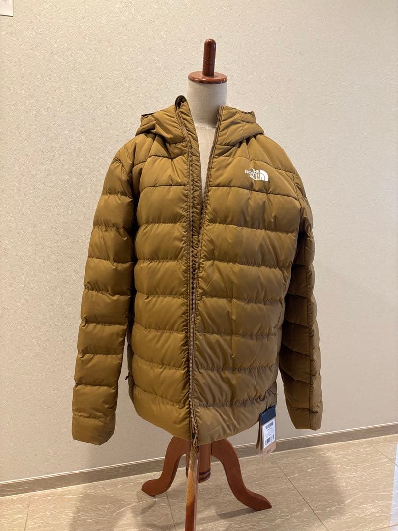 The North Face カーキ フード付きダウンジャケット 新 デザイン