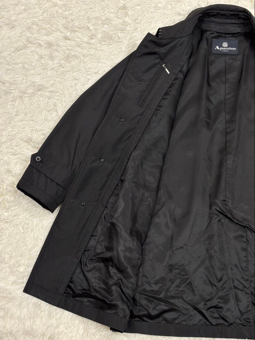 アクアスキュータム 比翼 シルク ライナー ダウン ステンカラー 38 M