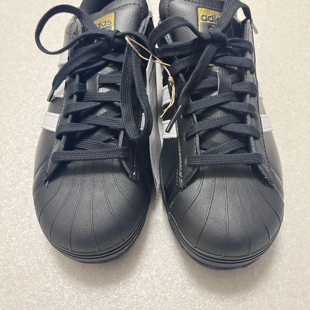 【新品】adidas スーパースターゴルフシューズSS80ブラック 25.0cm