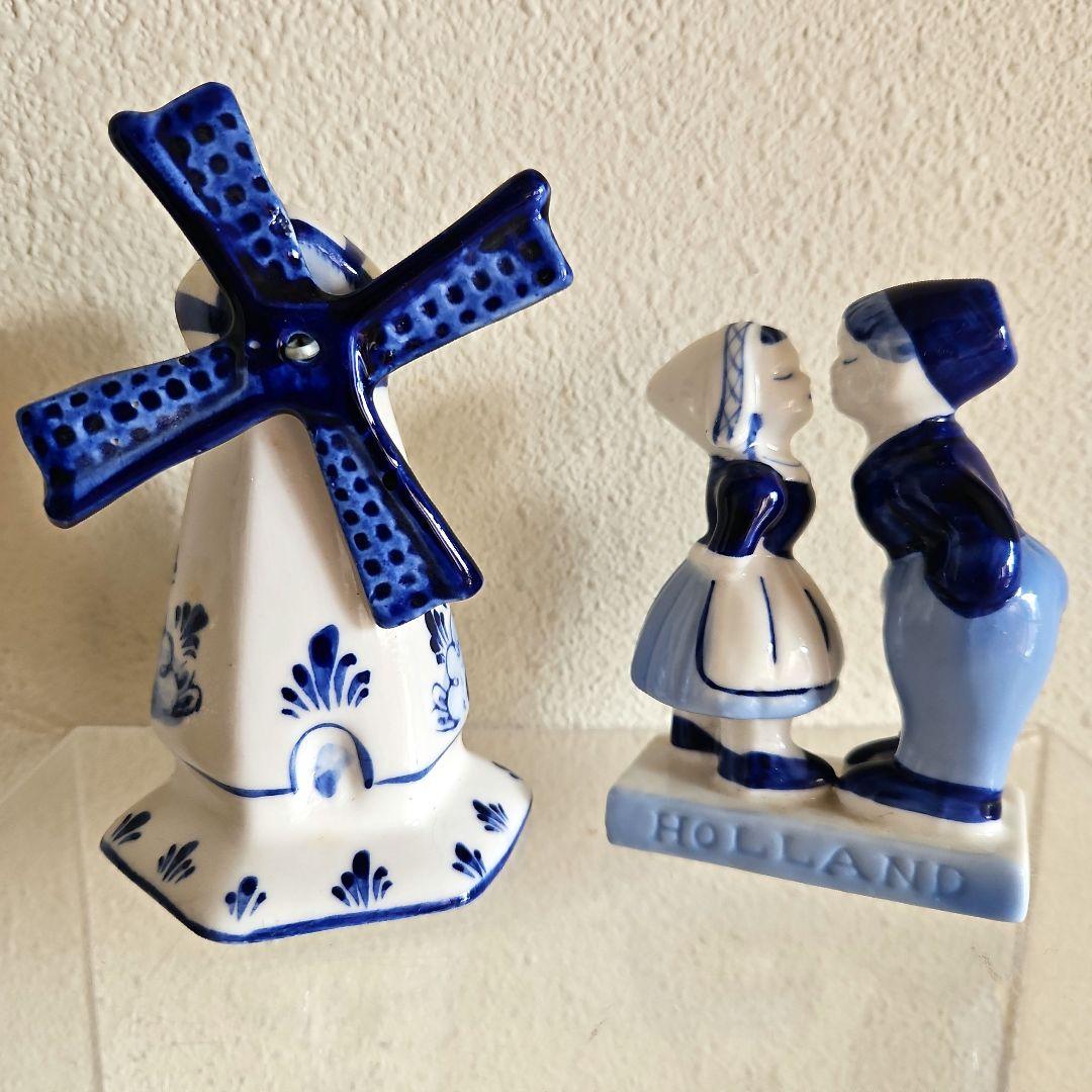 オランダ デルフト焼 陶器 風車 HOLLAND 2個セット レトロ品 - メルカリ