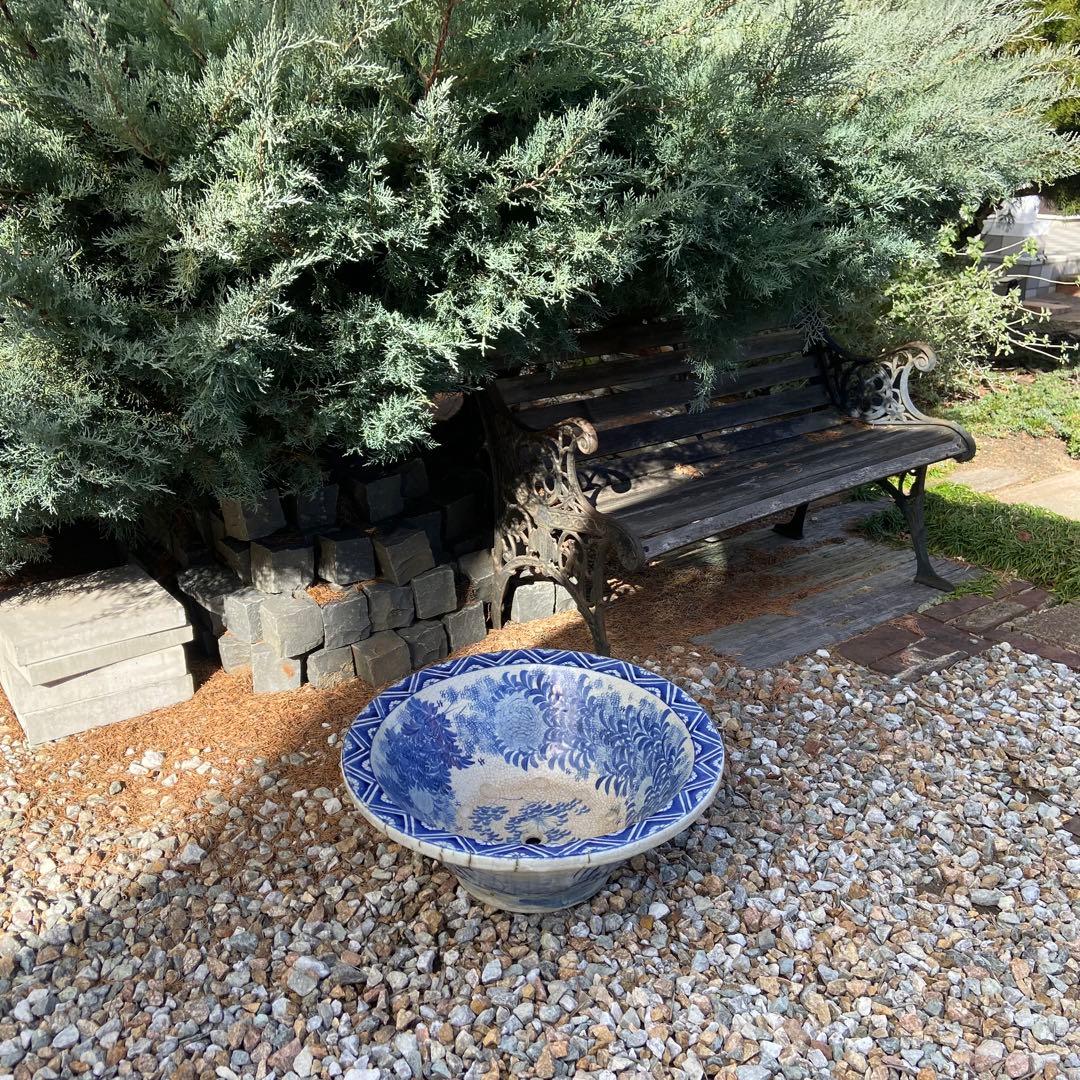 昔の手洗い 古伊万里 骨董 古道具 陶器 染付 植木鉢にも