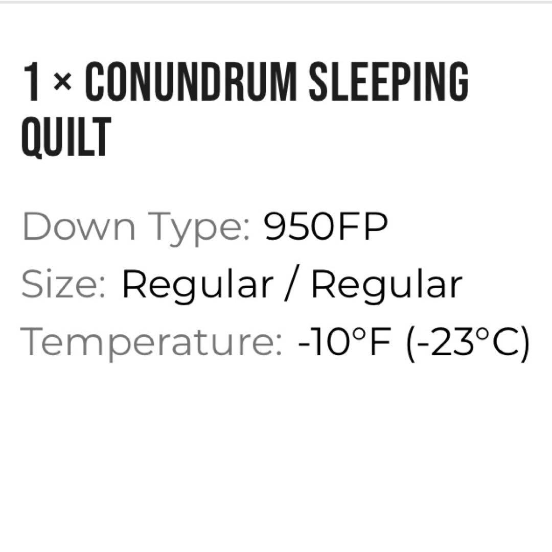 ENLIGHTENED Equipment シュラフ 厳冬期　-23℃ 収納袋