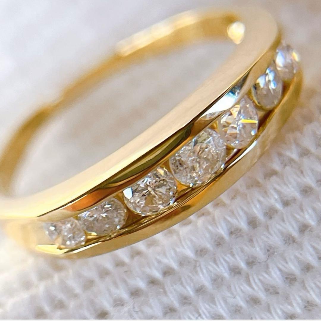 3729】 K18 ダイヤモンド 0.5ct ハーフエタニティ 12〜12.5号