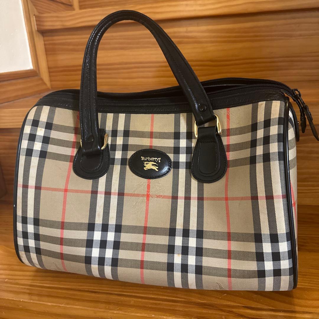 BURBERRY チェック柄 ボストンバッグ