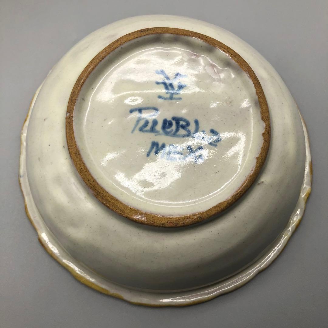 メキシコプエブラタラベラ焼ビンテージ陶器伝統工芸バード鳥ボウル鉢