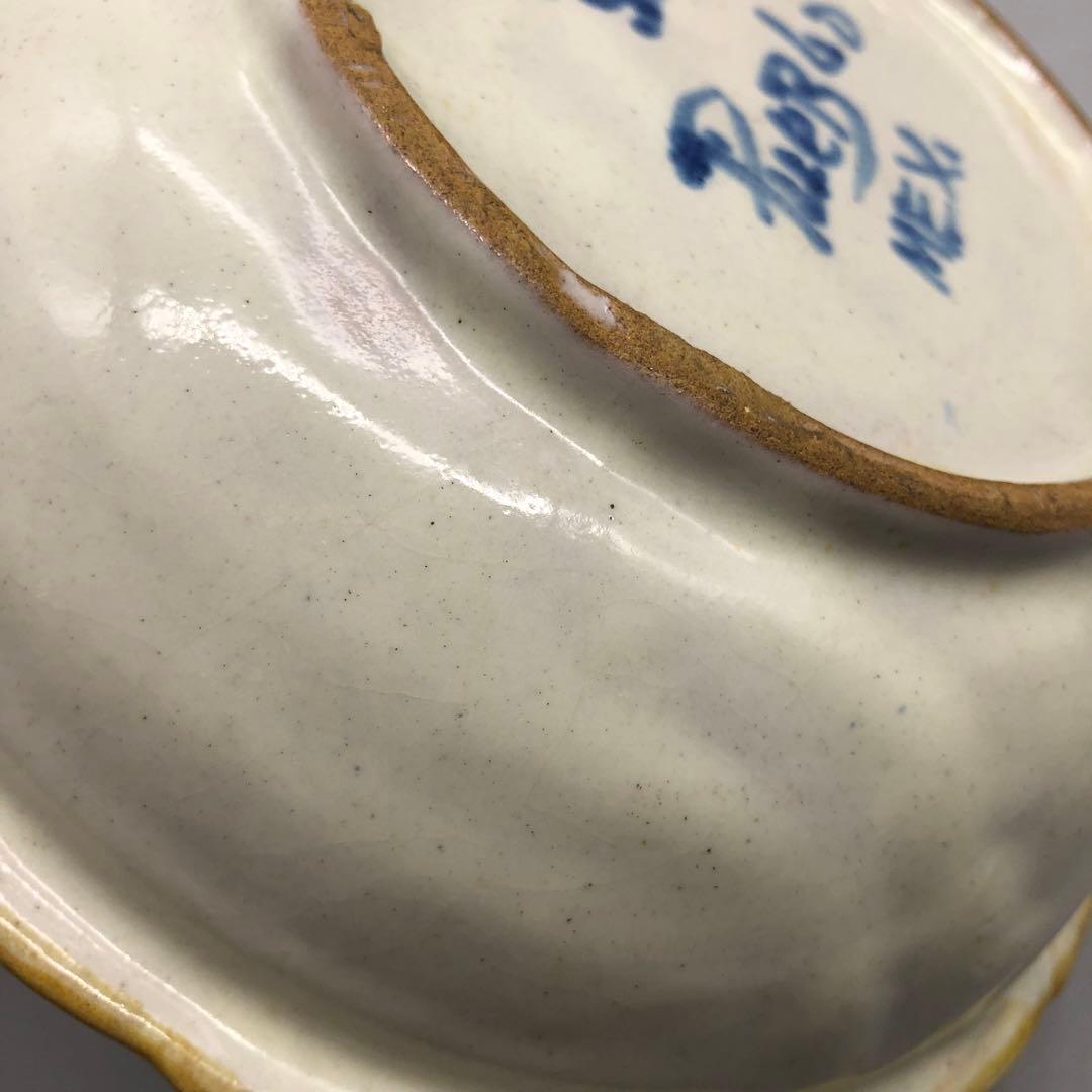 メキシコプエブラタラベラ焼ビンテージ陶器伝統工芸バード鳥ボウル鉢