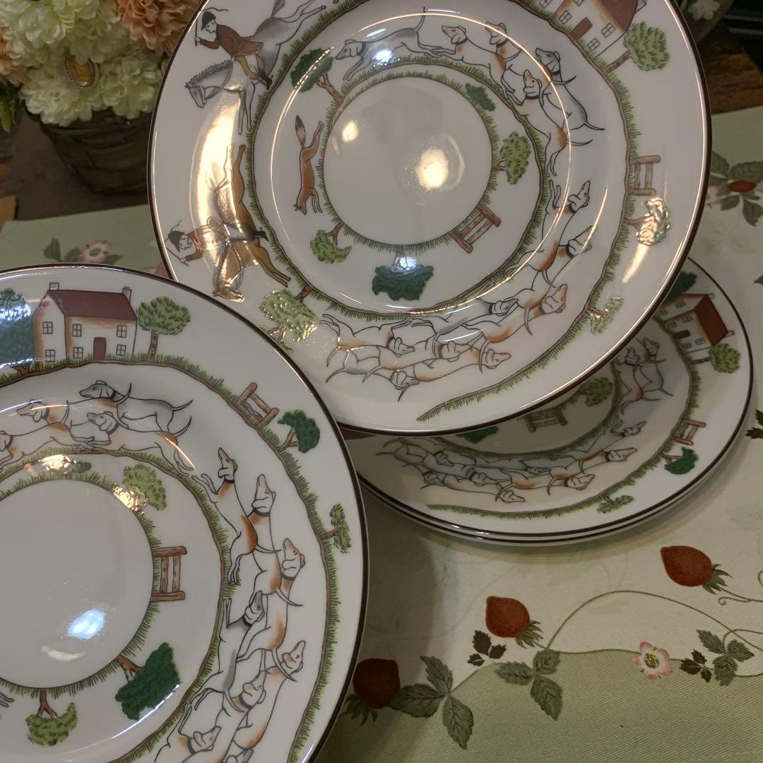希少　ウェッジウッド ハンティングシーン　17.5cm ケーキプレート