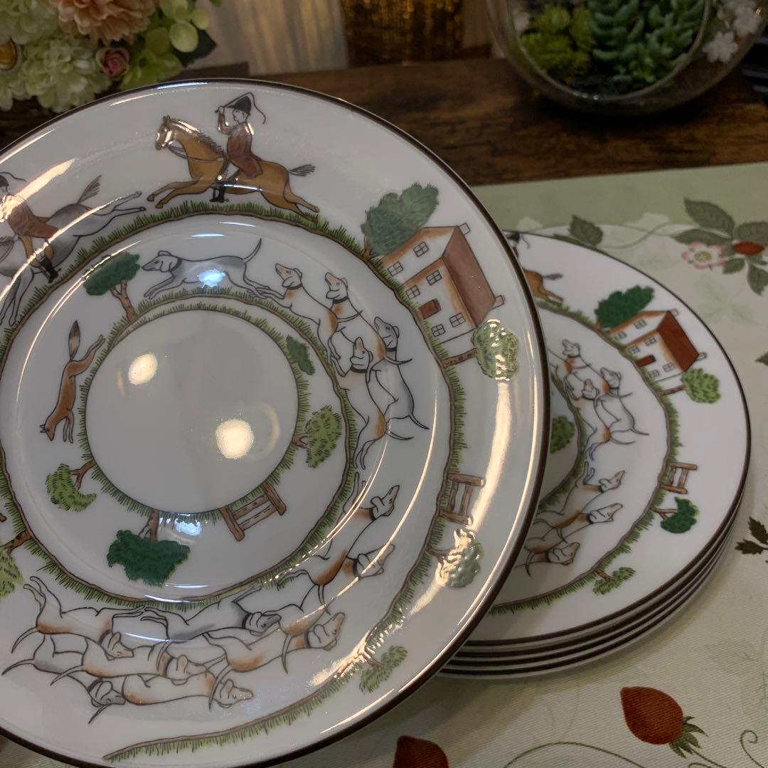 希少　ウェッジウッド ハンティングシーン　17.5cm ケーキプレート