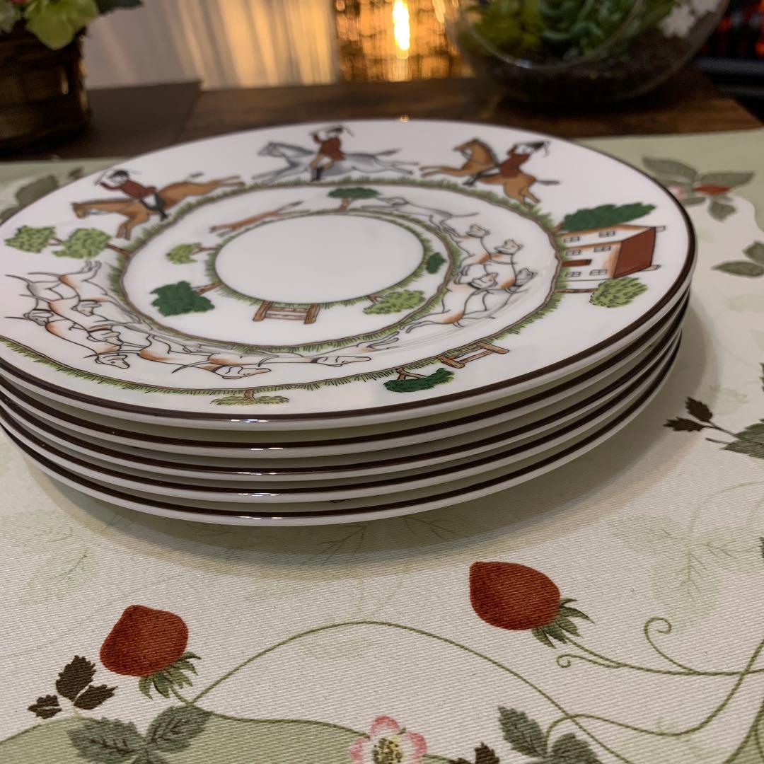 希少　ウェッジウッド ハンティングシーン　17.5cm ケーキプレート