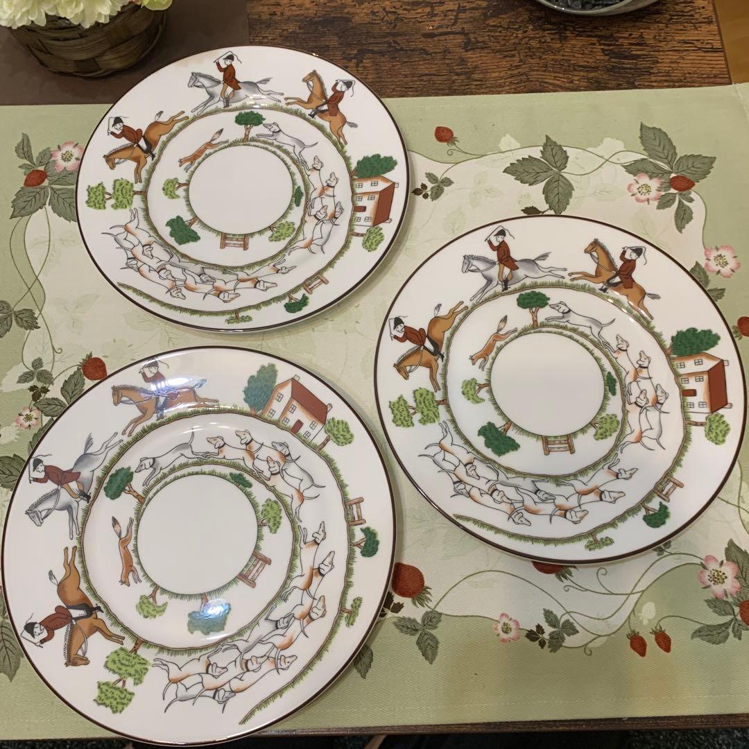 希少　ウェッジウッド ハンティングシーン　17.5cm ケーキプレート