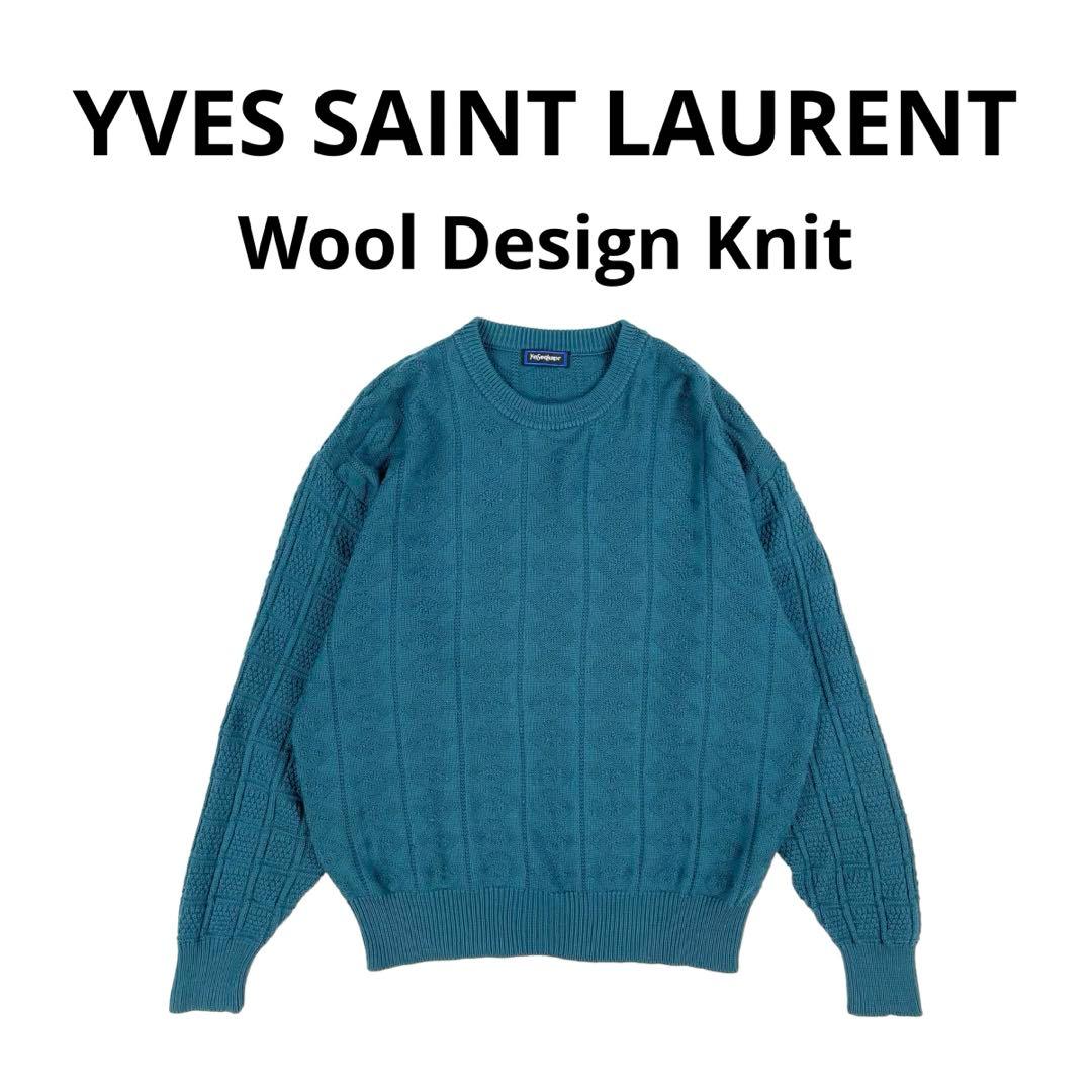 【最高級】 YVES SAINT LAURENT サンローラン ウール　ニット 楽天市場】イヴサンローラン 90s ウール100％ Vネック 総柄 ニット L