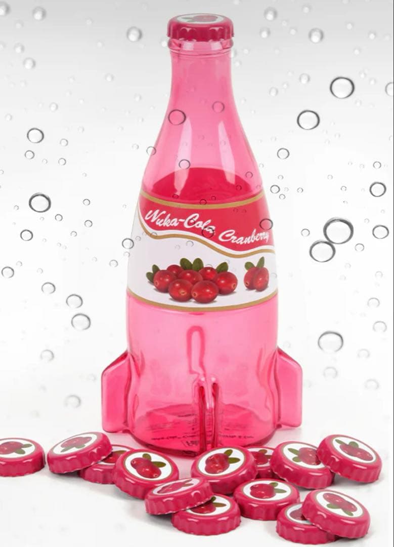 フォールアウト　ヌカコーラ　クランベリー　ボトル&キャップ　グッズ Fallout ヌカ・コーラ・クランベリー 缶入りキャップ – インフォレンズ