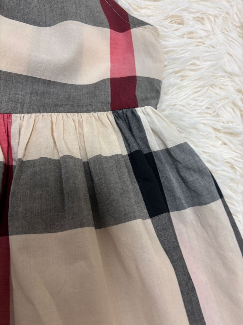 バーバリー 8y128cm チェック柄ノースリーブワンピース