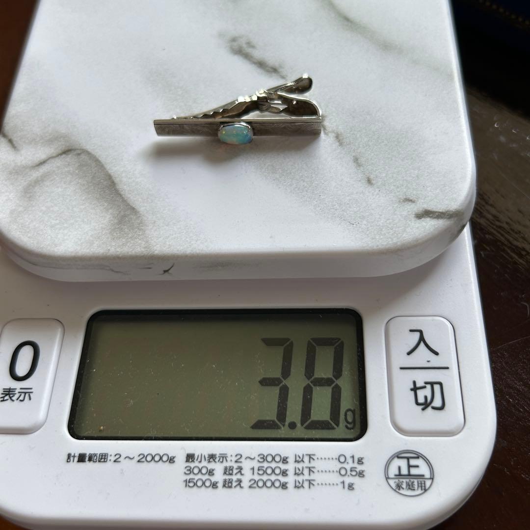 1015サトゥルヌスさん 18K刻印 シルバーに天然石オパール ネクタイピン・タ