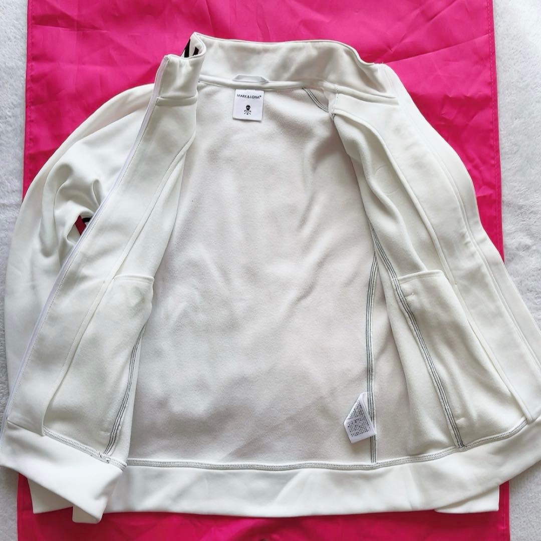 極美品 マークアンドロナ ニットジャケット 白 ホワイト 裏起毛
