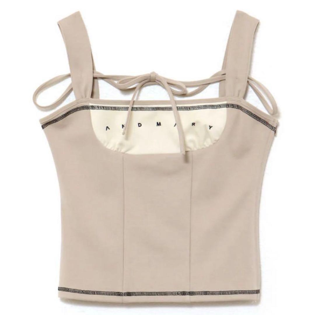 Andmary Luca stitch tops beigeの通販｜www.k4fashion.com