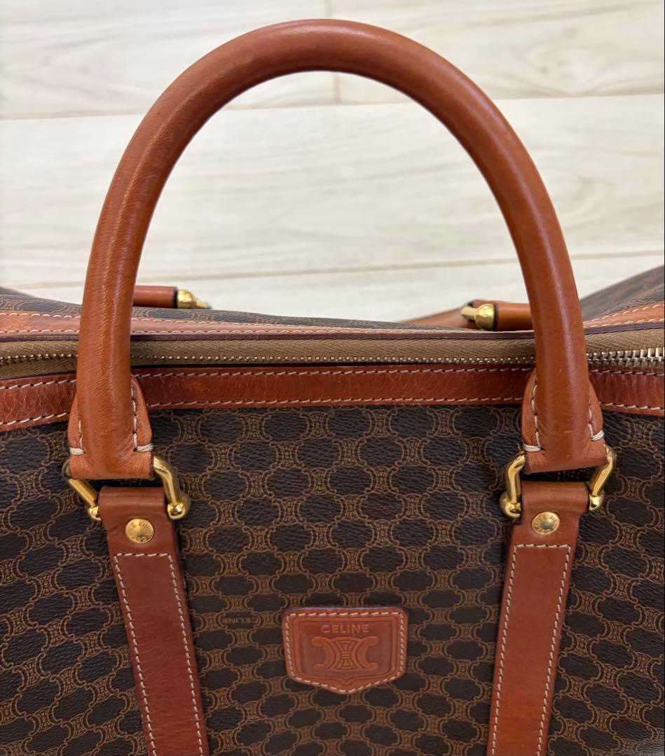 セリーヌ ミニボストン ハンドバッグ マカダム トリオンフ PVC