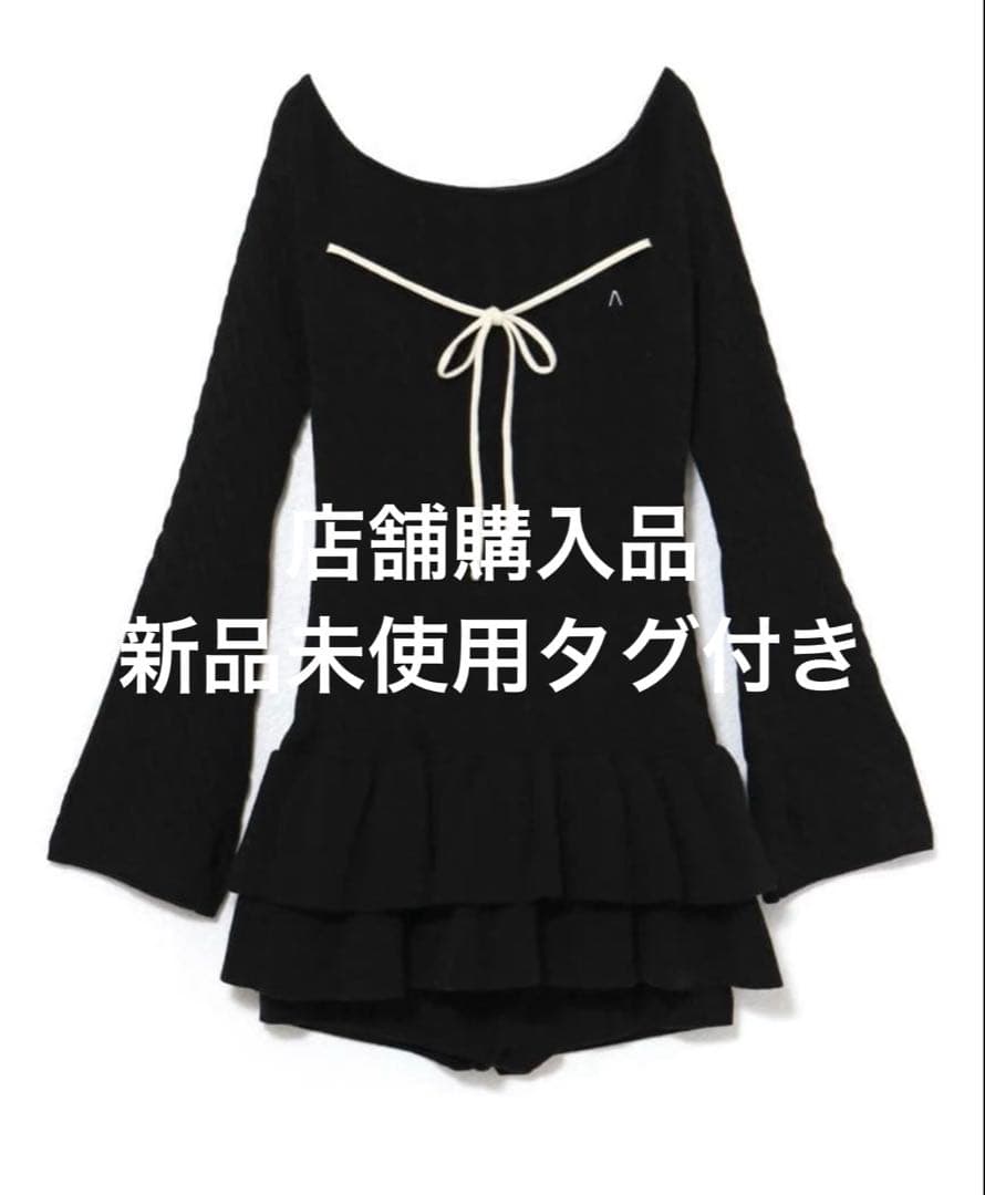 andmary Milky frill mini dress ブラック - トップスアウトレット