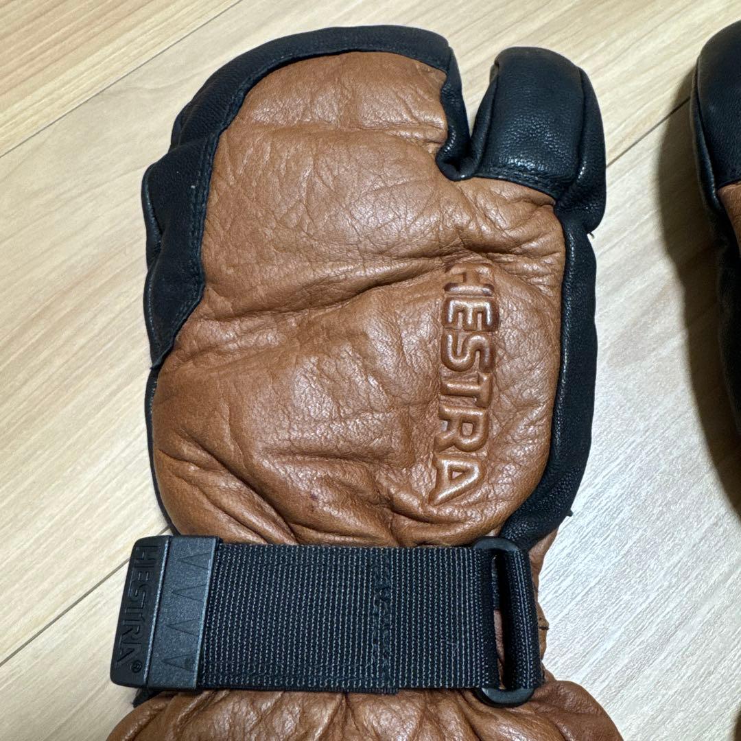 《最終値下げ‼️》HESTRA 3フィンガーレザーグローブ　8サイズ【送料込み】
