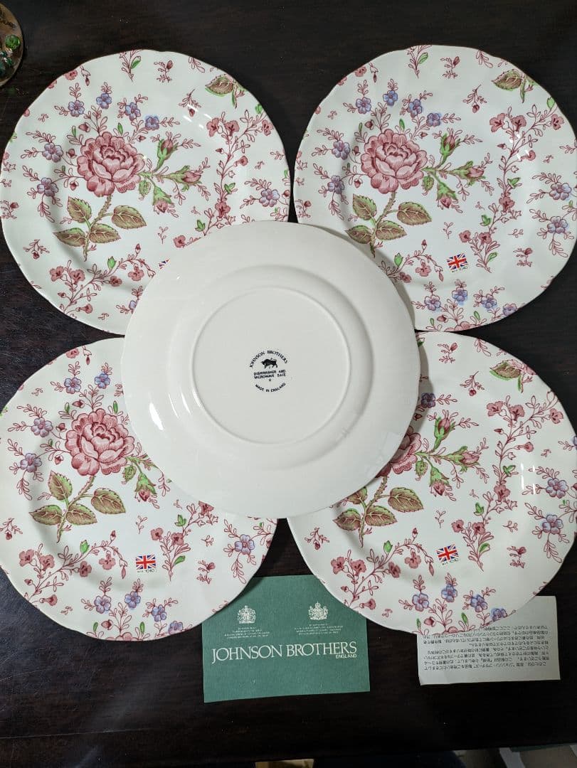 JOHNSON BROTHERS 花柄プレート 5枚セット　未使用　お値下げ中 JOHNSON BROTHERS ジョンソンブラザーズ Hearts&Flowers プレート 5枚