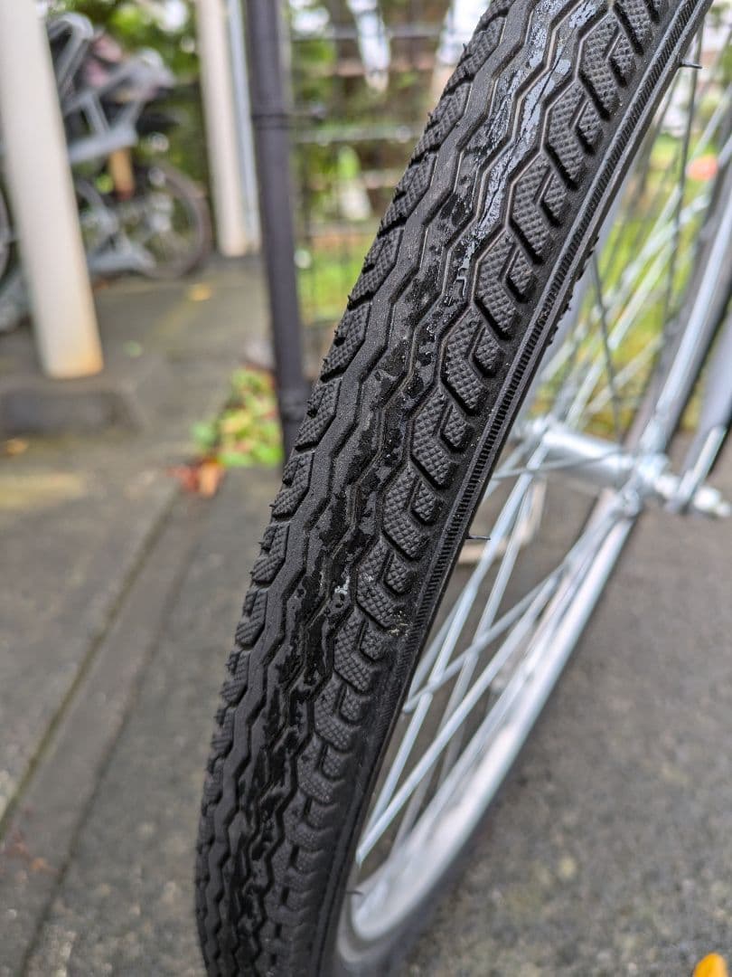 引取限定 戸塚 グレー 折りたたみ自転車 24インチ バスケット付き