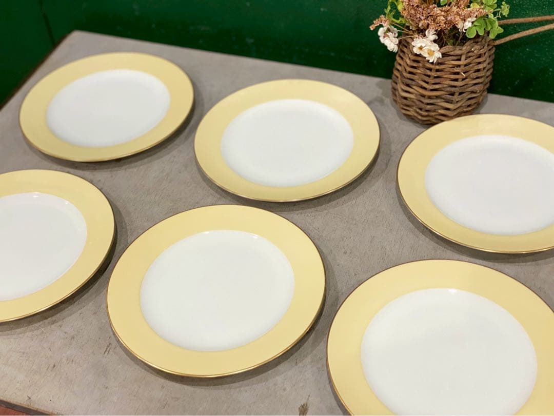 大倉陶園 イエロー デザート皿 19.5cm 食器 セット インテリア