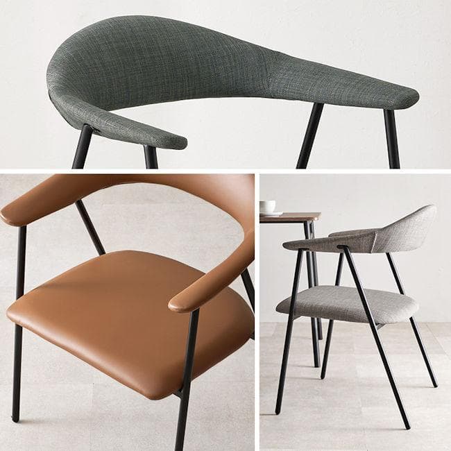 スタイリッシュデザイン幅広アームチェア1脚 ファブリック 合成皮革