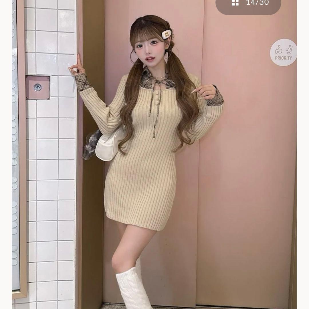 ダーリッチ Darich レイヤードライクニットミニワンピース - メルカリ