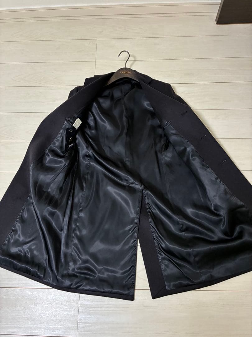 美品】LARDINI ネイビー チェスターコート 48 REG 専用ハンガー付