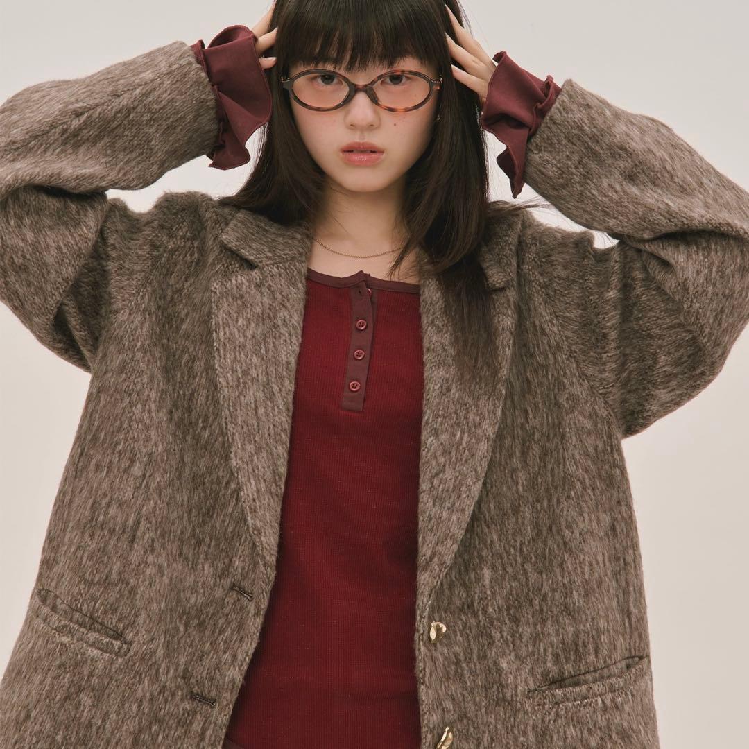 loin nuit shaggy coat/シャギーコート ブラウン - メルカリ