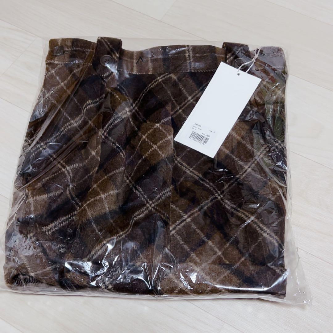 andmary Ribbon check mini pants brown S 新 モデル