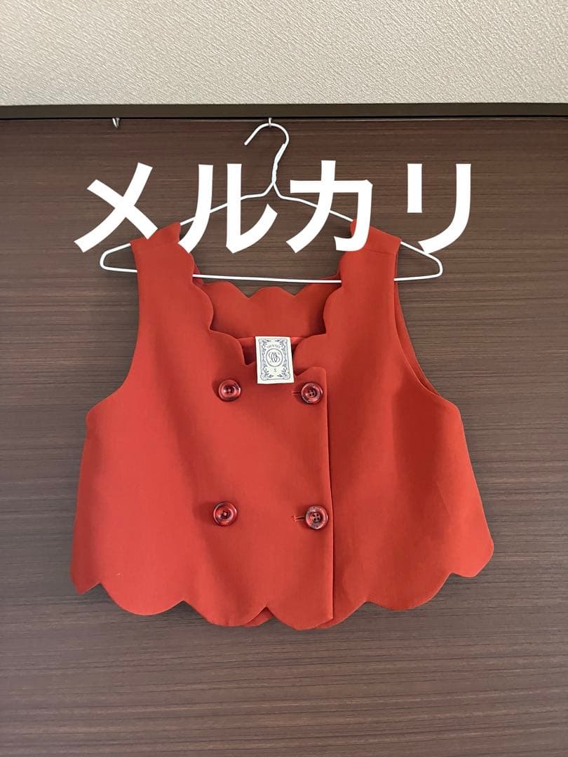 Tnewties 《そばかすができた》ベスト+スカート-RED-S